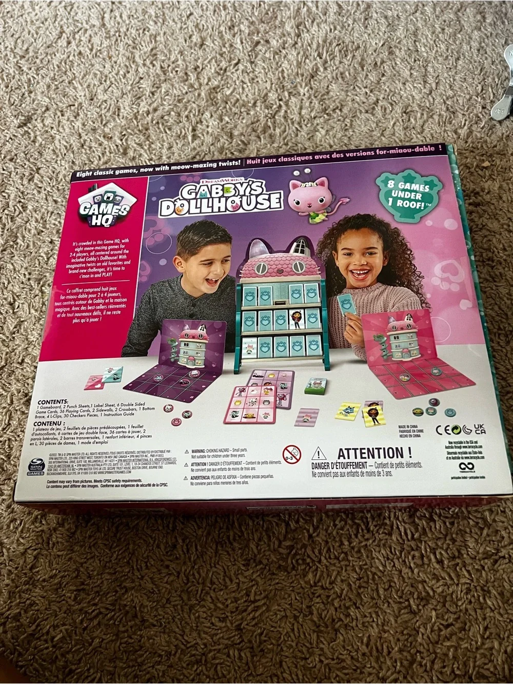 Netflix Gabby's Dollhouse 8-in-1 Games Set - Pink & Teal